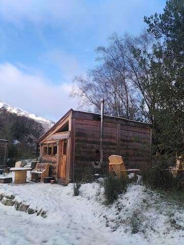 Keppoch, the middle of our 3 Bothies, in the snow