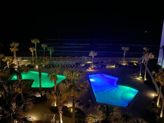 Pools at night