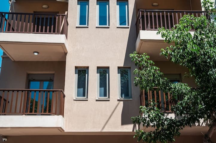 The apartment has 2 balconies and is on the 1st floor of the building.