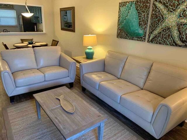 Brand new leather sofa & loveseat. Cool & comfy!