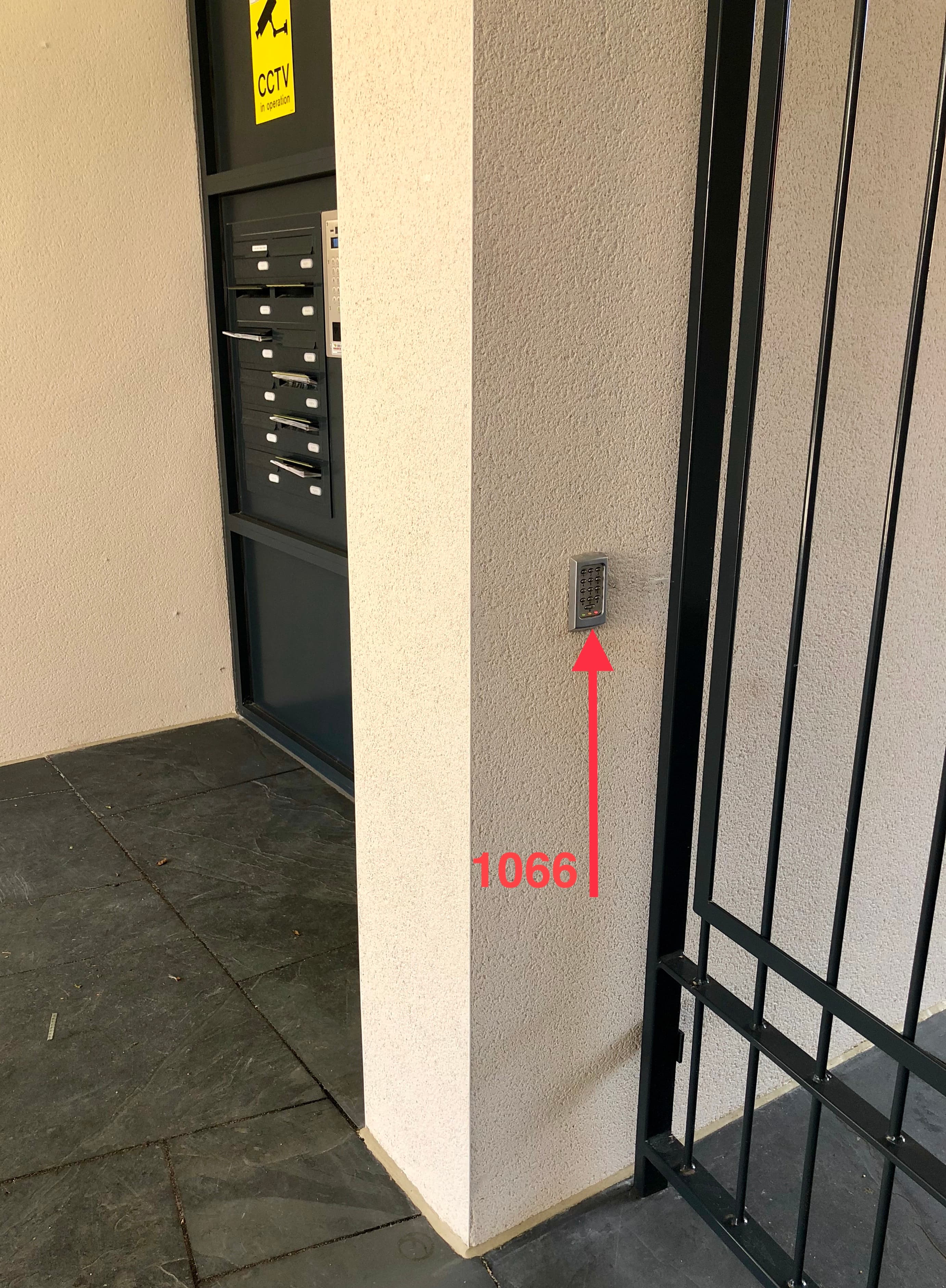 Code is 1066 and will open the gate