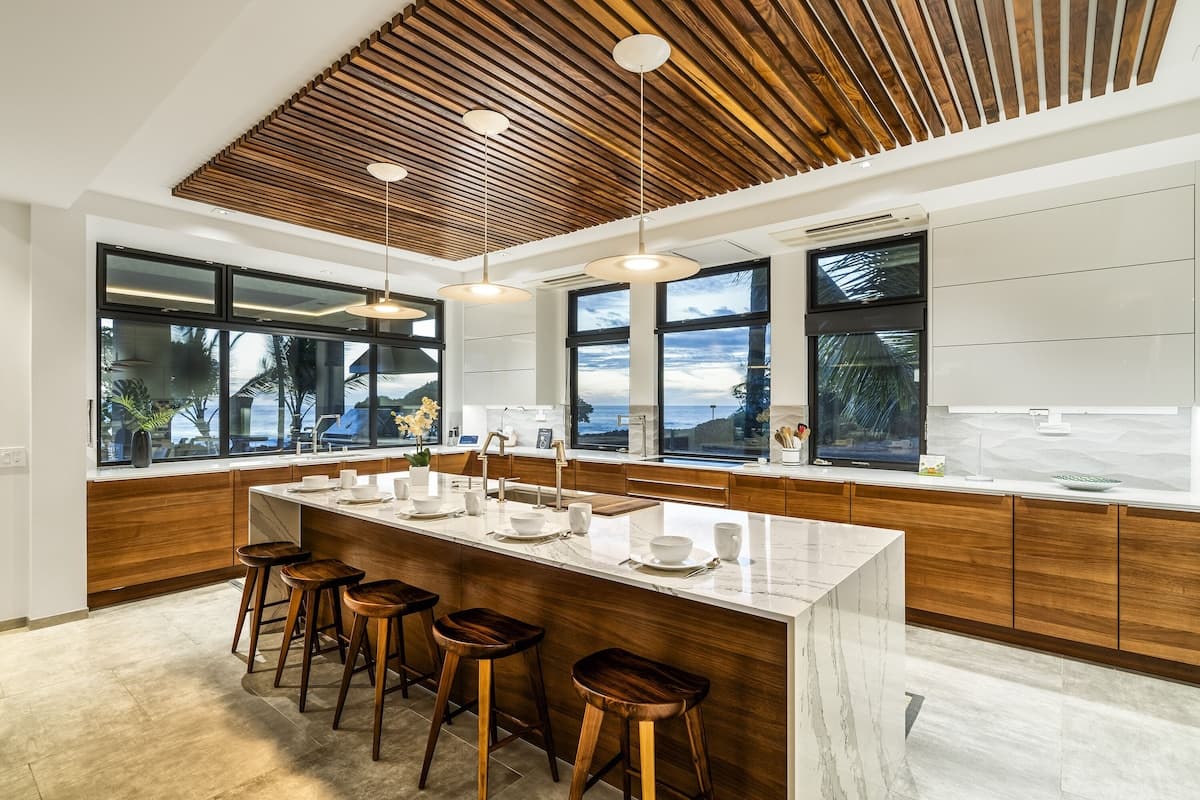 Kitchen with bar seating