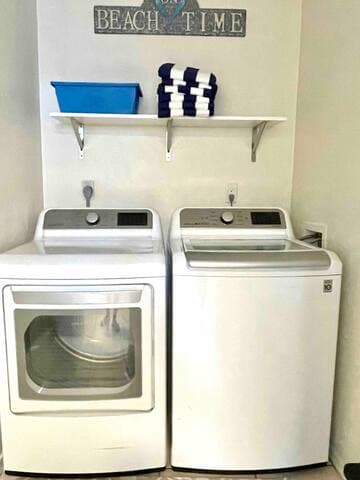 Full-size laundry area.