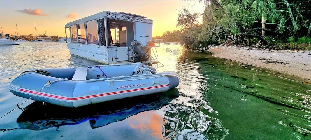 Simply walk on and off or if the tide is unusually high take full advantage of the complimentary tender supplied