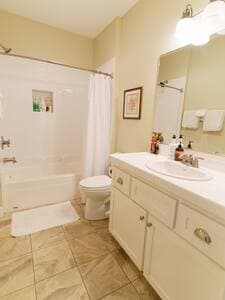 Full bathroom for king bedroom off of hot tub patio