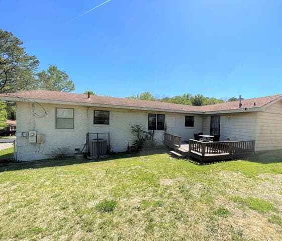 Backyard facing the house and patio