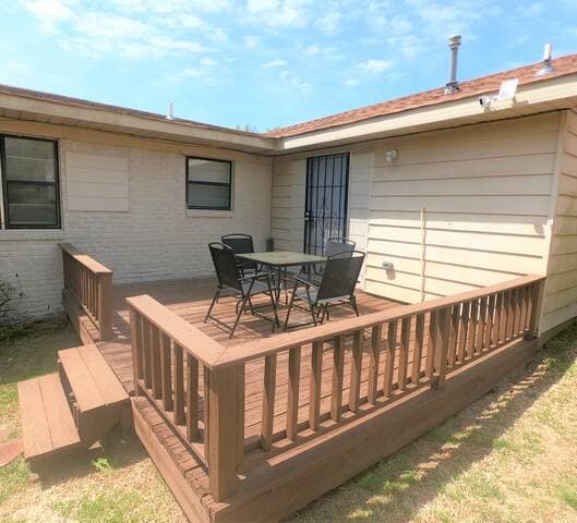 Open Patio facing house.