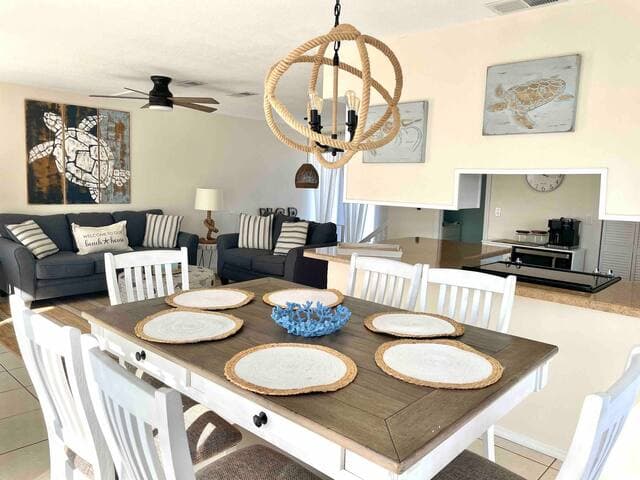 Large dining room table.