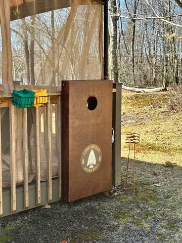 Cornhole is available for guests to enjoy in the side yard surrounded by the woods - available in the spring through fall months!