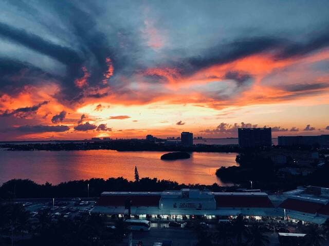 View of sunset from the balcony facing the lagoon (2nd balcony)