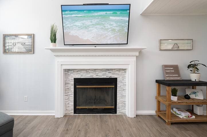 Fireplace in the living area