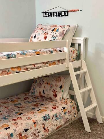 Little travelers can have a safe nights sleep in these low bunk beds