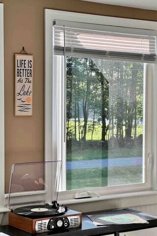 Relax in the sling back chairs while listening to music on the record player or spending time with kids in the playroom