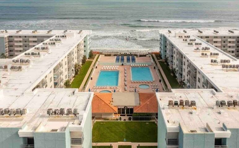 Two family size pools, two kiddie pools, shuffle board court and plenty of deck space to lounge in the sun! Direct beach access.