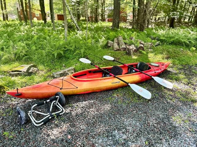 Tandem kayak is available for guest use. We have 2 adult and 2 children’s life jackets available