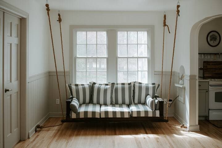 Enjoy coffee and a book in the morning sun.