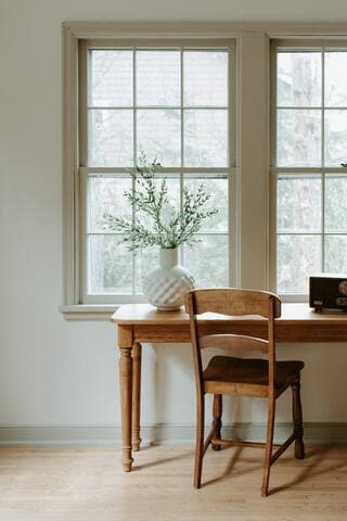 Dedicated workspace with high-speed connection for remote work.