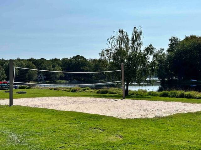 The Island Pavilion has lakeside volleyball courts