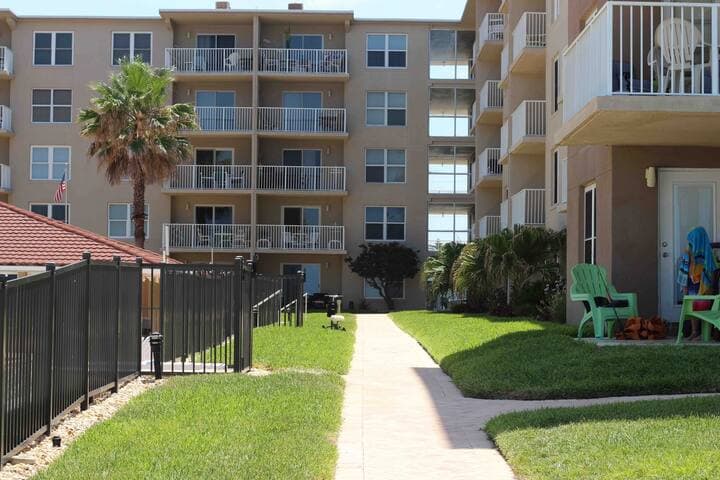 Courtyard area is open and inviting