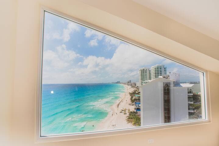 UPDATE: Blackout curtains installed! Your view when you wake up in the morning!