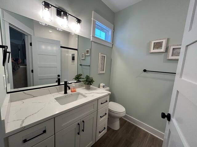 Master bathroom with plenty of cabinet space.