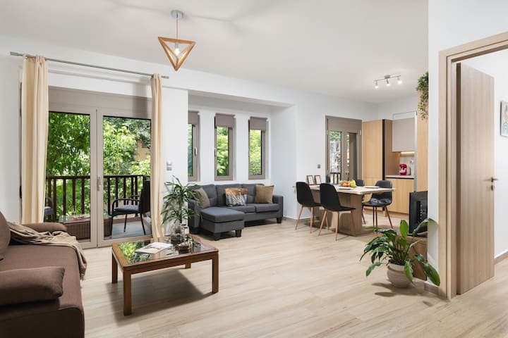 Cozy up in style! Our living room is the perfect place to relax and unwind after a day of exploration.