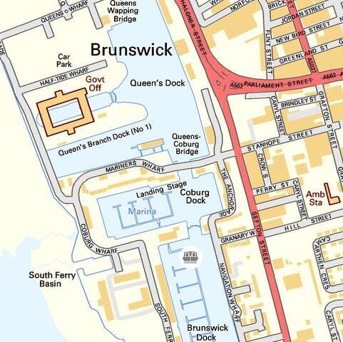 Map of the location in Coburg Wharf Liverpool. 
