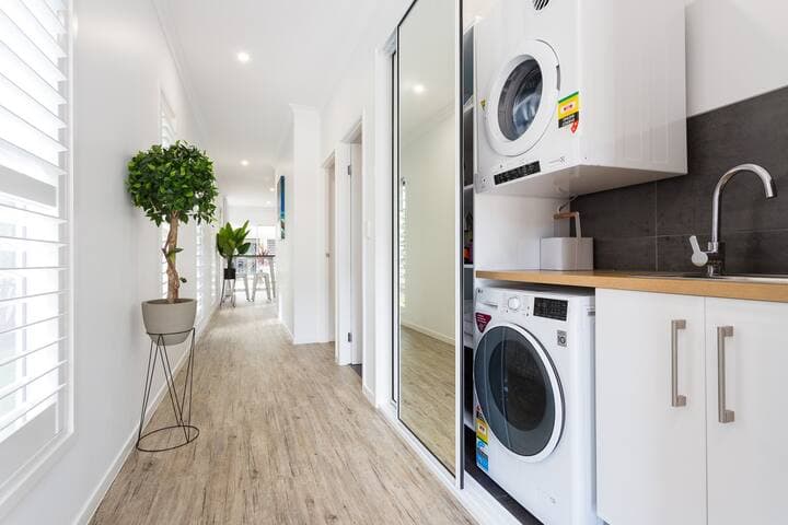 Hidden laundry with washing machine dryer