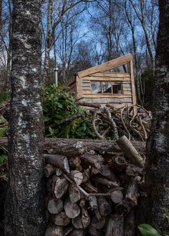 Glenaladale Bothy sits at the top of our wee site, in the trees