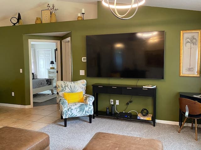 Another living room/tv view for you. You can also view the decor which brings it all together.