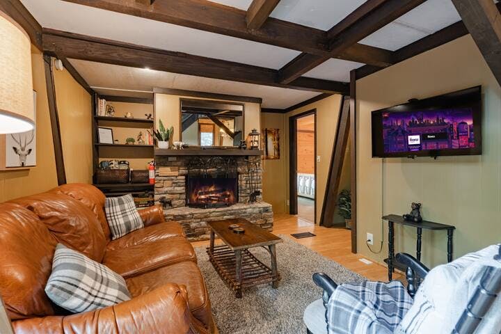 [Living Room] Grab a cup of coffee and get cozy. Watch Netflix, play board games or just relax by the fireplace.