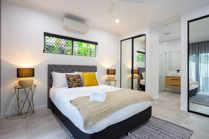 All bedrooms have full height mirror glass doors, perfect for getting ready in privacy.