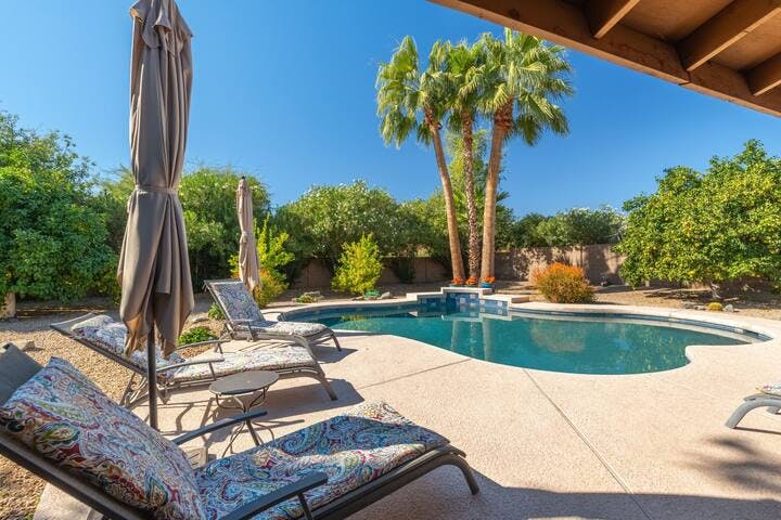 Many comfortable lounging options available poolside for ultimate relaxation and enjoyment