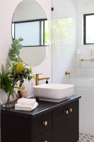 Nothing nicer than pampering yourself in this beautifully designed bathroom.