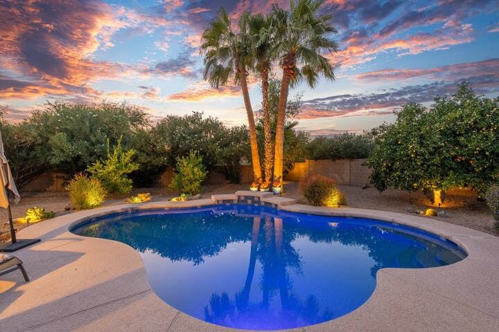 Find serenity and tranquility in the backyard oasis