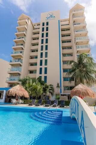 Salvia is an 11 story building and this unit is located at the top, facing the ocean.