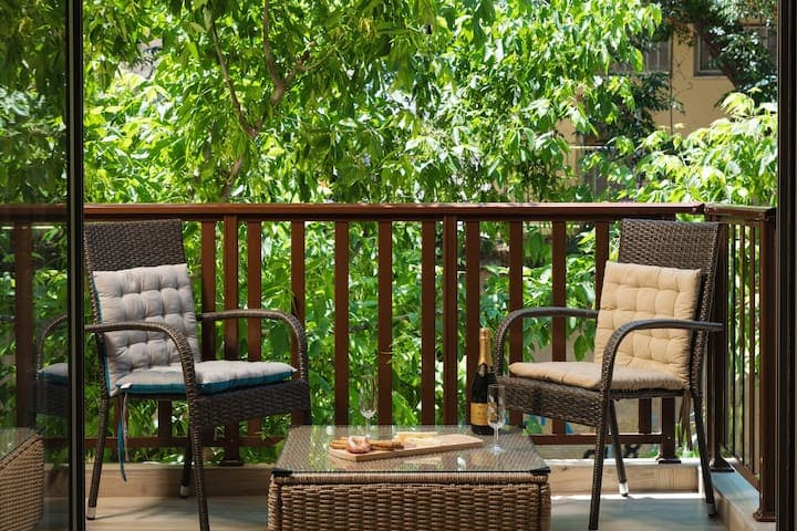 Savor the serenity from your private balcony in Chania.