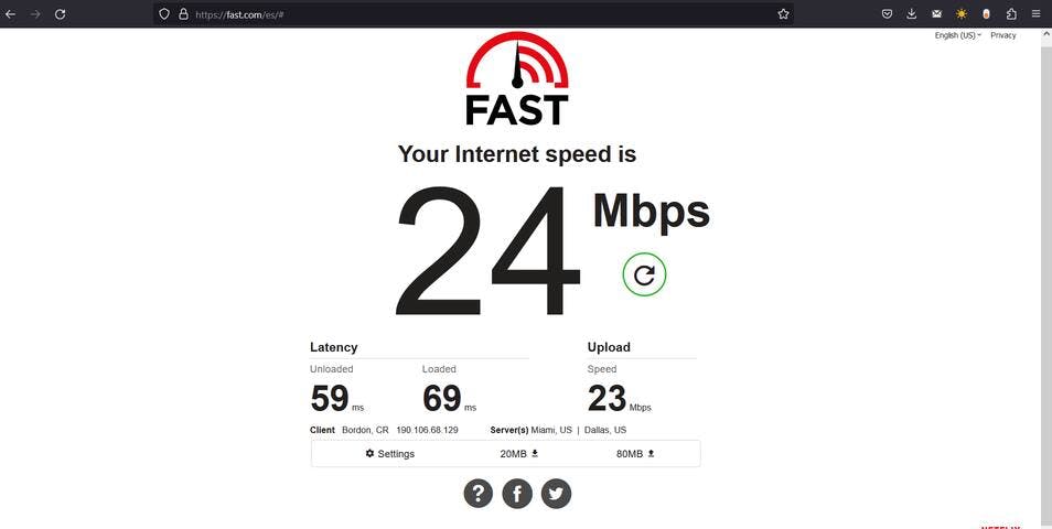 Optic fiber internet 24 mbps