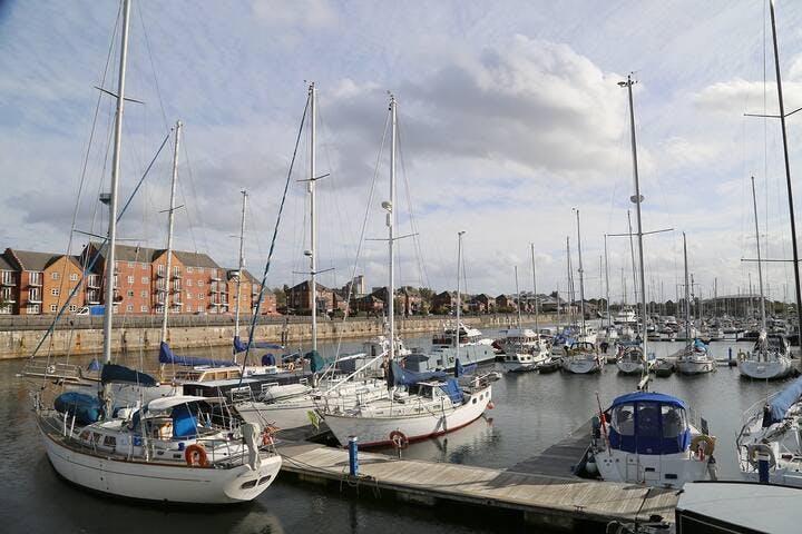 View of the Liverpool Yacht Club and Marina from the bar and restaurant. 