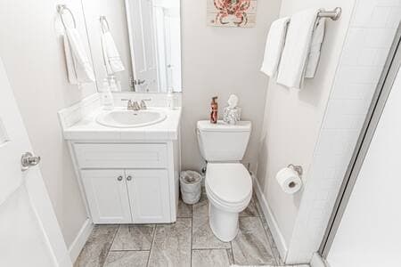 downstairs bathroom with shower