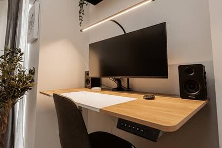 Standing desk with extremely fast wifi!
Work, but make it cozy.