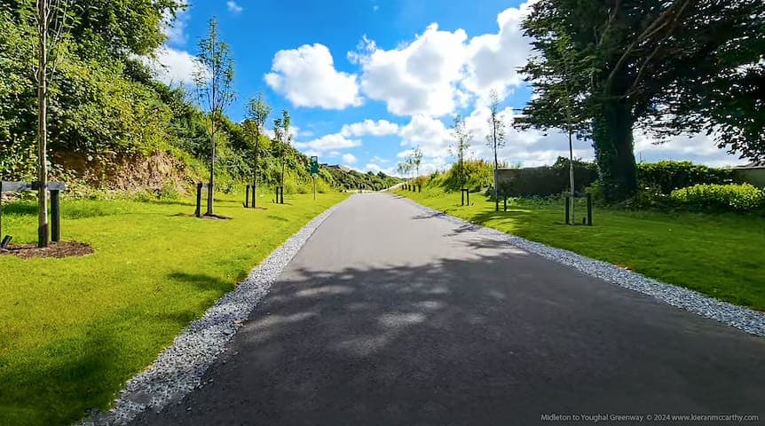 The Youghal Greenway follows a converted railway line for 23 kilometres. Perfect for cycling, walking, or simply enjoying the surroundings, a family-friendly path with plenty of spots to stop and take in the views.