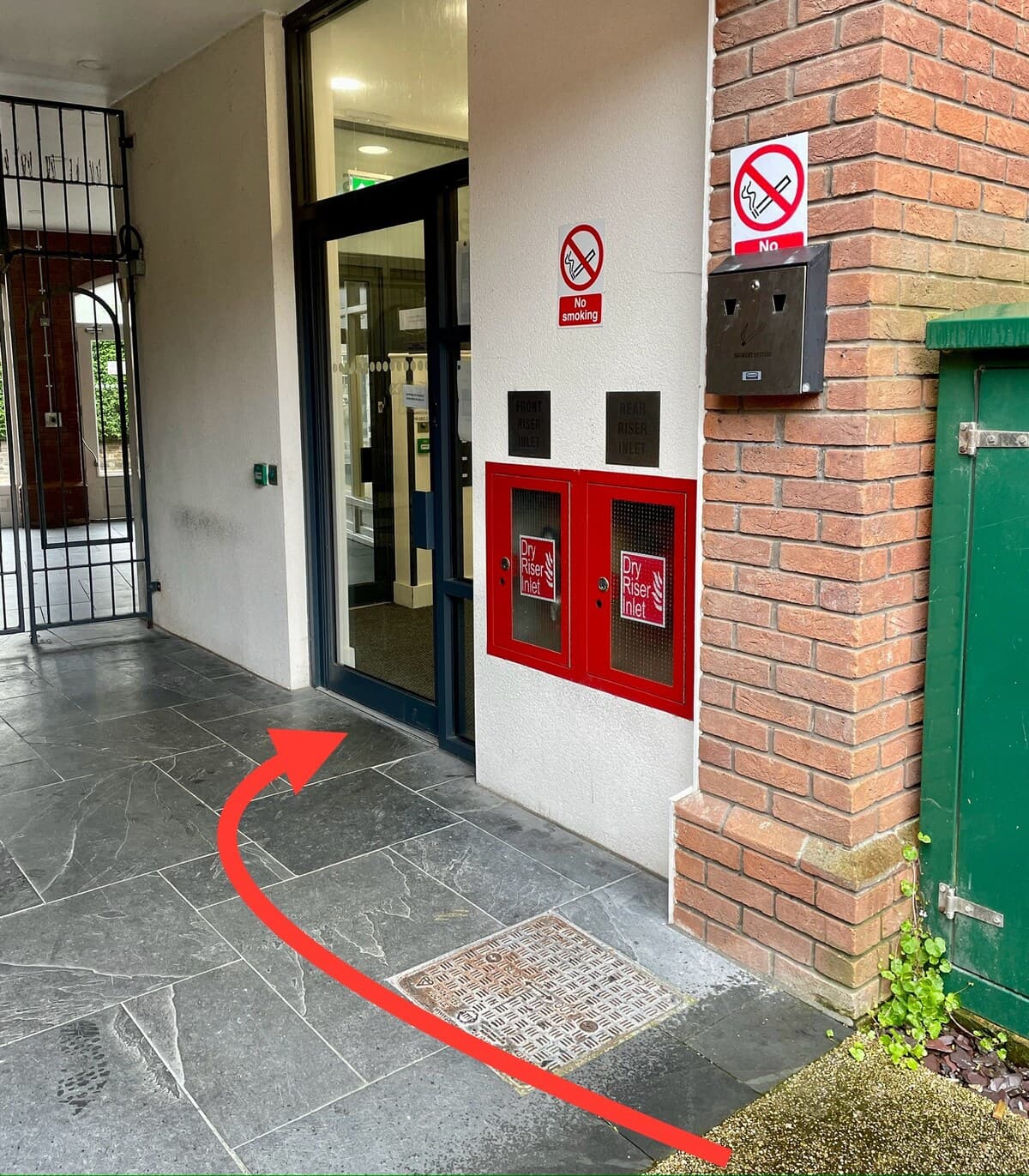 Now you have the keys, go back a few steps and open the glass door with the SILVER key and up to Flat 7 on the 2nd (TOP) floor. Use BLUE key for the blue wooden front door to my Flat. (Yellow key is for the white & glass Street door, or just use the 1937 code again.) Welcome!