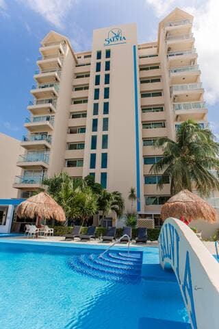 Take a dip in our pool and grab a tropical drink at our snack bar.